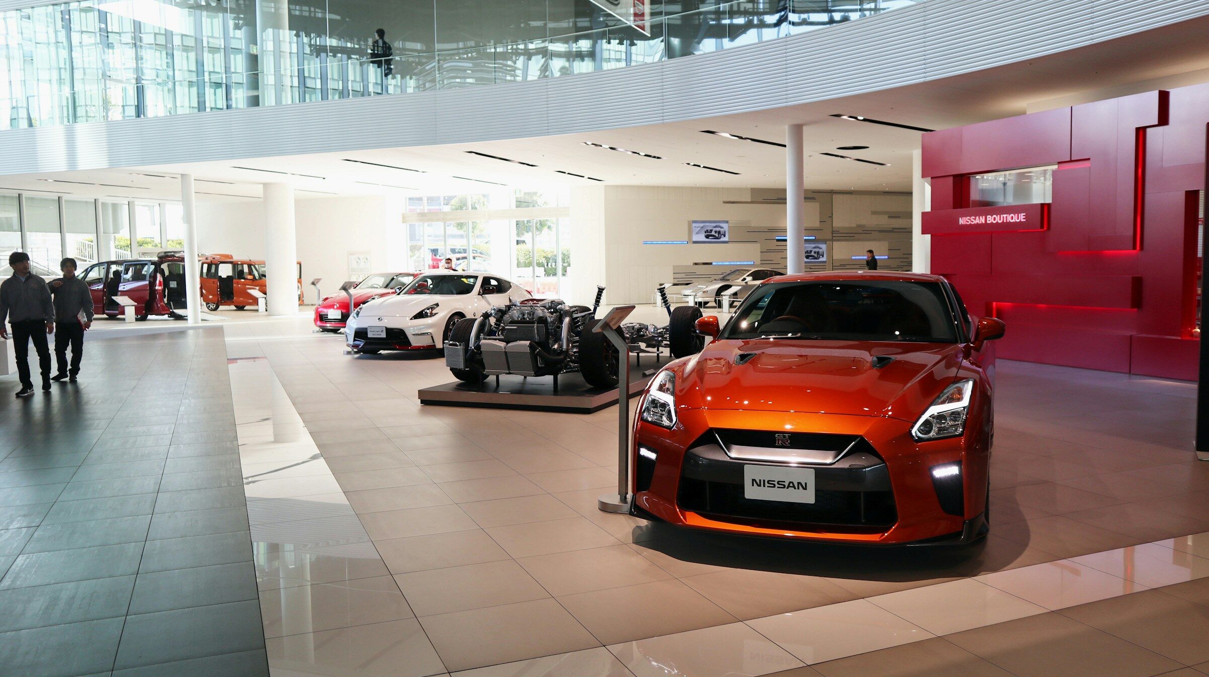 A car showroom filled with cars