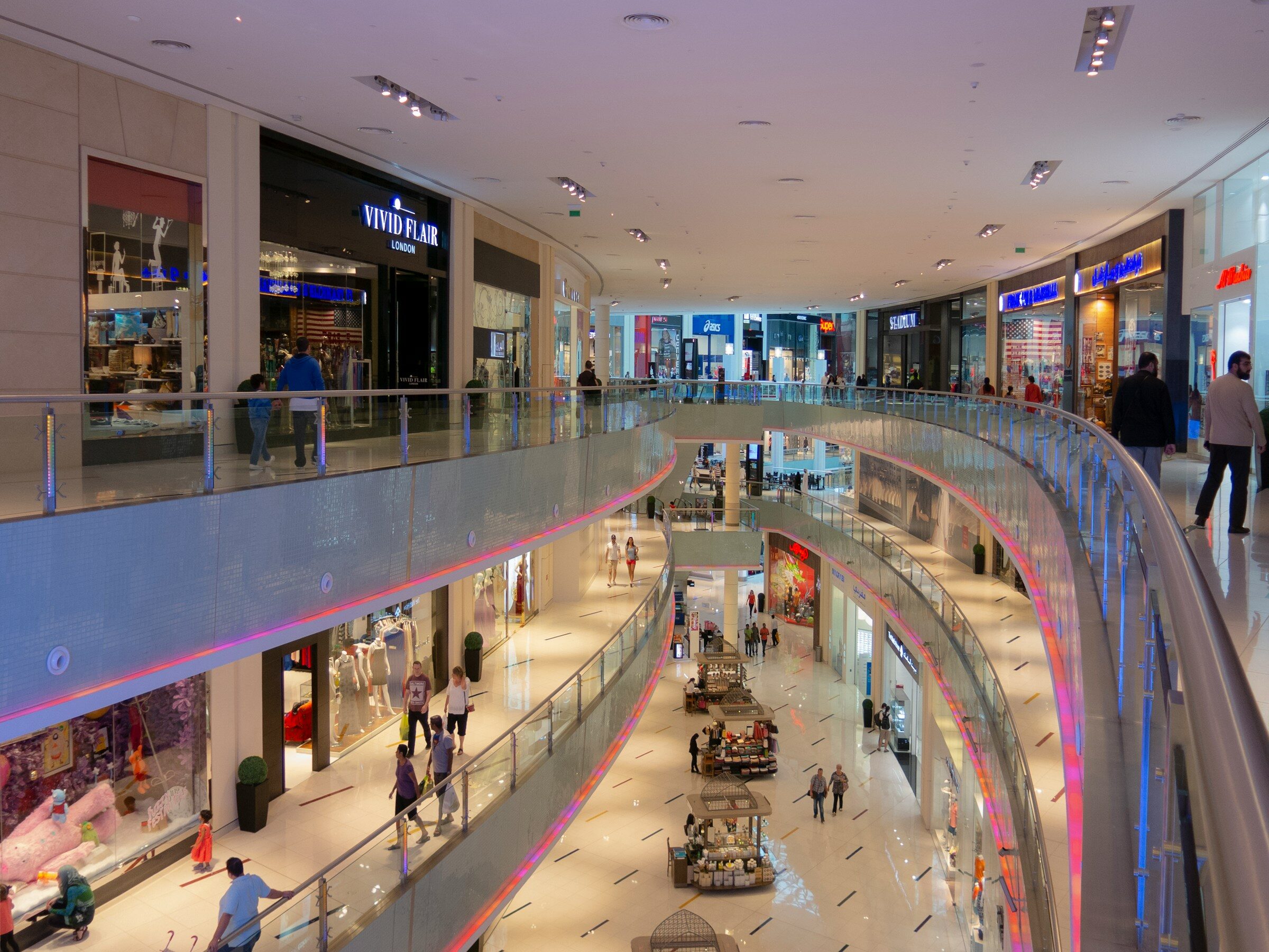 A Dubai mall interior seen from above