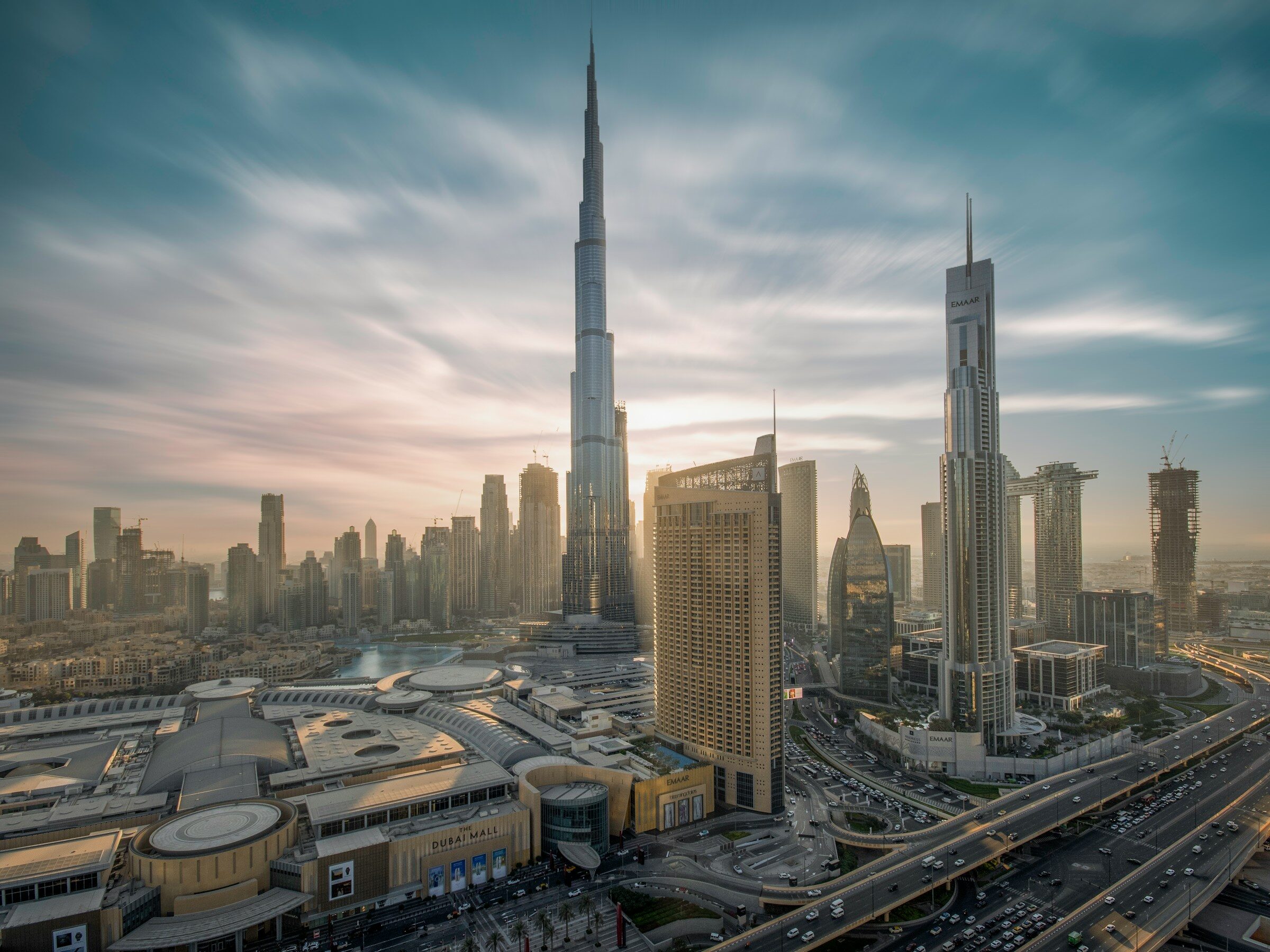 A dense Dubai cityscape
