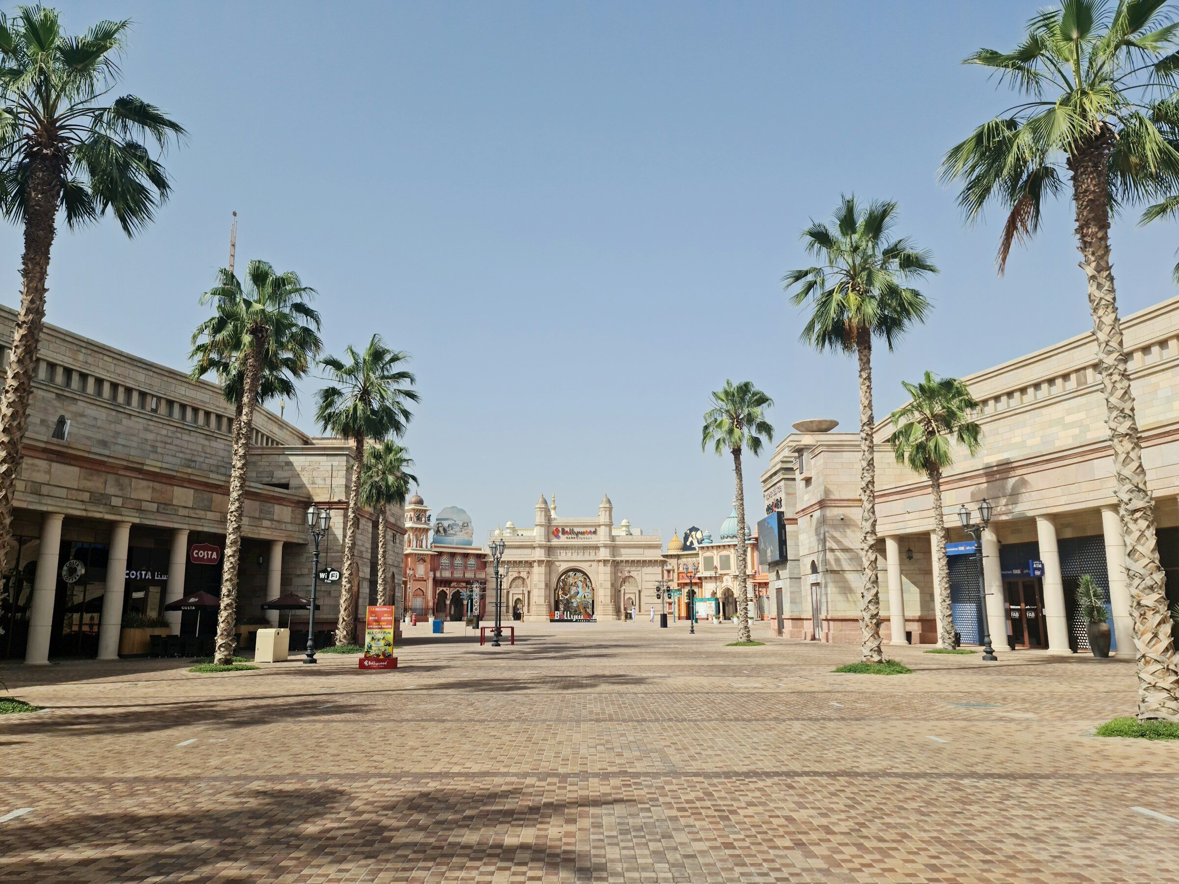 A palm-lined street in Dubai