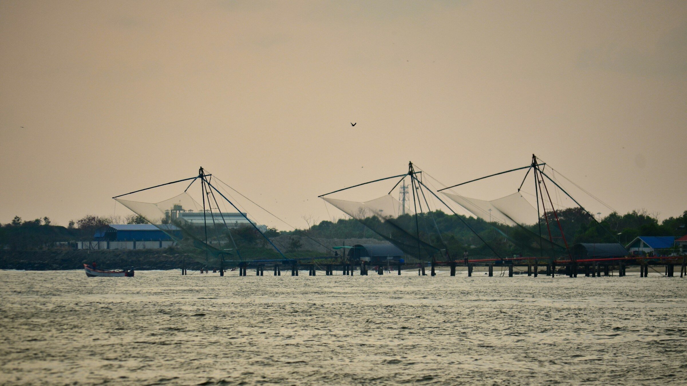 A fishing boat out on the water