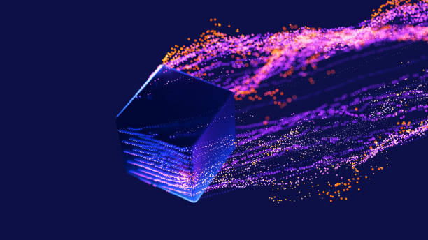 Abstract visual of data streaming between systems