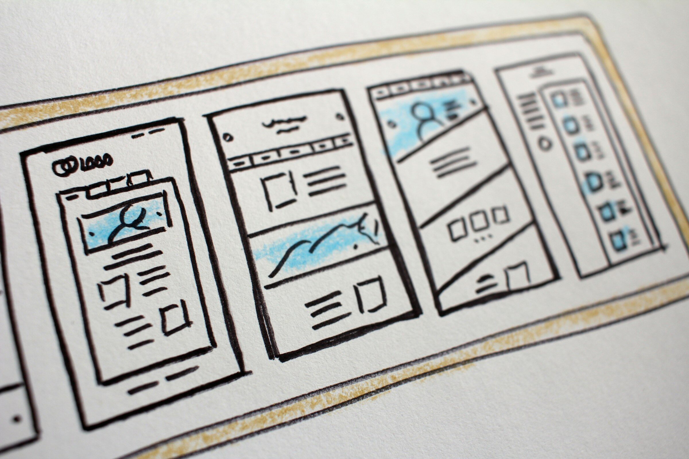 A set of application screens laid out