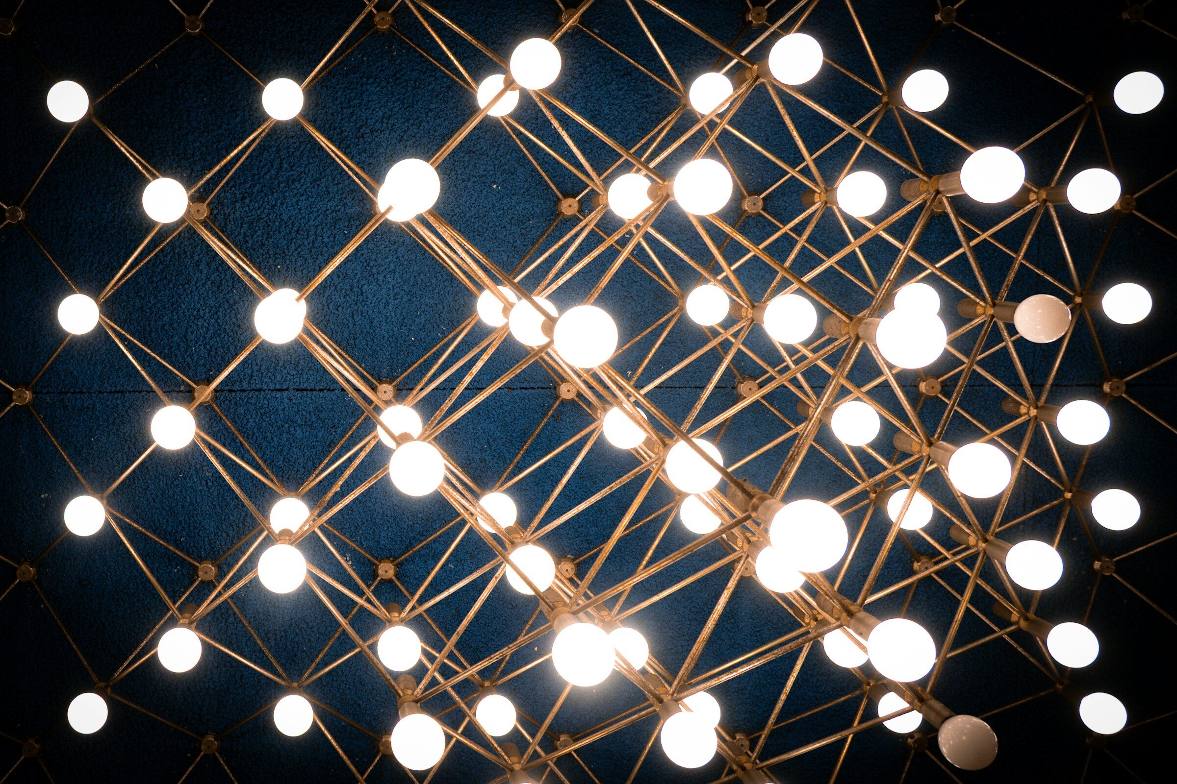 A field of connected lights, the index a search engine builds