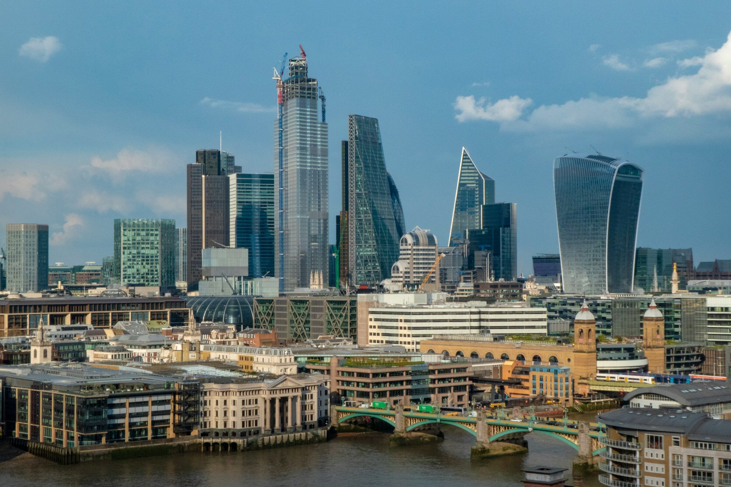 Aerial view of the London skyline